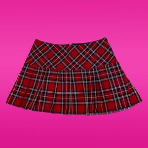 💀Royal Bones “Daang Goodman” Plaid Red Mini Skirt💀